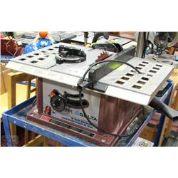 DELTA 10" BASIC BENCH SAW WITH SHOP CART ON WHEELS