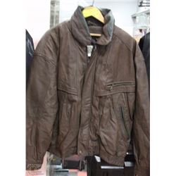 BROWN R&R LEATHER JACKET W/REMOVEABLE