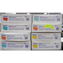 STACK OF OXFORD SHELF FILE FOLDERS LEGAL SIZE
