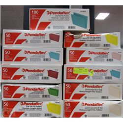 STACK OF END TAB FILE FOLDERS INCL. MANY COLORS