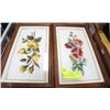 Image 1 : PAIR OF FRAMED FLORAL NEEDLEWORK PIECES-