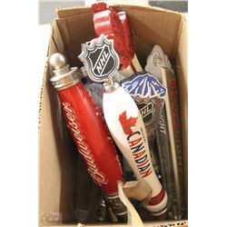 BOX OF DRAFT  BEER PULLS INCLUDING COORSLITE,