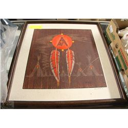 "RED SHIELD 91"BY HENRY LETENDRE PAINTING