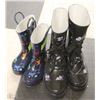 Image 1 : WOMENS  SZ 6  RUBBER BOOTS SOLD W/ CHILDREN SZ 8