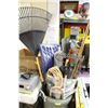 Image 1 : GARBAGE CAN FILLED WITH YARD TOOLS,LANDSCAPE