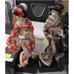 TWO GEISHA ORNAMENTS