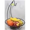 Image 1 : WROUGHT IRON FRUIT BASKET WITH FAUX FRUIT
