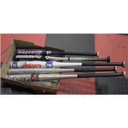 LOT OF 5 ALUMINUM BASEBALL BATS