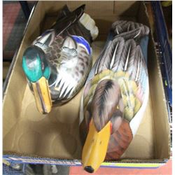 FLAT WITH 2 LARGE HAND PAINTED DUCKS