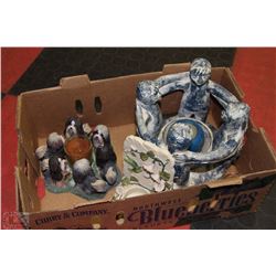 FLAT OF 3 CERAMIC CANDLE HOLDERS