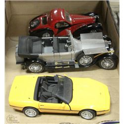 FLAT OF 3 COLLECTIBLE FRANKLIN MINT DIE CAST CARS