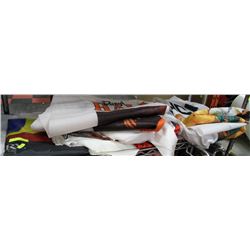 SHELF WITH LARGE ASSORTMENT OF FLAGS