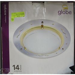 DESIGNER STYLE GLOBE FLUSH MOUNT LIGHT FIXTURE
