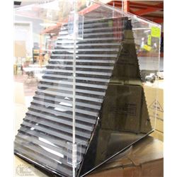 LAZY SUSAN CLEAR DISPLAY CASE WITH KEY AND SLOT