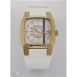NEW DIESEL 37MM WHITE FACE UNISEX WATCH WHITE BAND