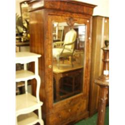 19c burr walnut armoire with mirrored door…