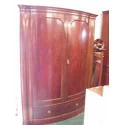 Mahogany bow fronted wardrobe with fielded…