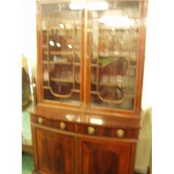 Superb 20c mahogany glazed bookcase with b…