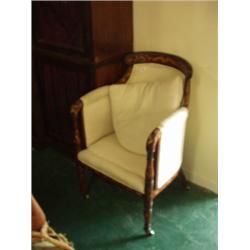 Georgian mahogany marquetry chair on brass…