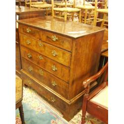Antique walnut chest of drawers on plinth …