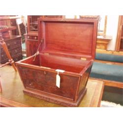 Mahogany carved cellaret…