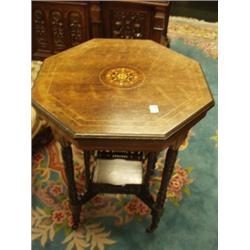 Good quality rosewood inlaid octagonal cen…