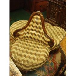 19c walnut conversation seat on carved cab…