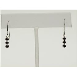 #5-14K WHITE GOLD BLACK DIAMOND (0.70CT) EARRINGS