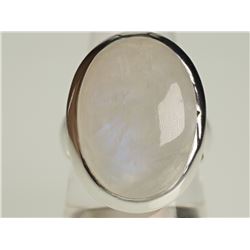 #11-STERLING SILVER LARGE MOONSTONE RING