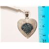Image 2 : #12-STERLING SILVER BLUE DIAMOND HEART PENDANT