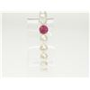 Image 2 : #15-FRESHWATER PEARL BRACELET WITH PINK CRYSTAL