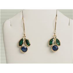 #19-14K YELLOW GOLD SAPPHIRE (1.5CT) & EMERALD