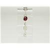 Image 1 : #22-STERLING SILVER RUBY AND MOONSTONE BRACELET