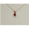 Image 2 : #23-10K YELLOW GOLD RUBY (0.50CT) PENDANT
