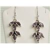 Image 1 : #24-STERLING SILVER AMETHYST DROP EARRINGS