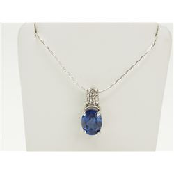 #25-STERLING SILVER CREATED SAPPHIRE (1.8CT),