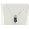 Image 1 : #25-STERLING SILVER CREATED SAPPHIRE (1.8CT),