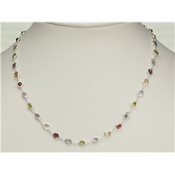 #33-STERLING SILVER MULTICOLOURED GEMSTONE