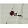 Image 2 : #34-10K WHITE GOLD RUBY (0.60CT) AND DIAMOND RING