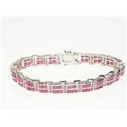 #42-STERLING SILVER RUBY (12.0CT) BRACELET