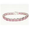 Image 1 : #42-STERLING SILVER RUBY (12.0CT) BRACELET
