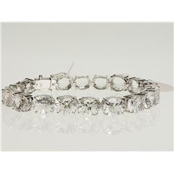 #3-STERLING SILVER WHITE SAPPHIRE (44CT) BRACELET