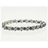 Image 2 : #7-STERLING SILVER BLUE SAPPHIRE BRACELET