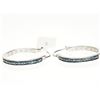Image 1 : #8-STERLING SILVER BLUE DIAMOND EARRINGS