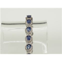 #9-STERLING SILVER SAPPHIRE (7.7CT) BRACELET