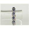 Image 1 : #9-STERLING SILVER SAPPHIRE (7.7CT) BRACELET
