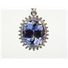 Image 1 : #11-14KT WHITE GOLD TANZANITE (2.82CT) AND DIAMOND (0.18CT) PENDANT