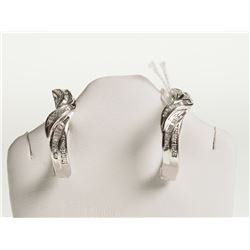 #14-STERLING SILVER DIAMOND (0.3CT) EARRINGS