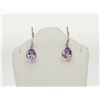 Image 1 : #15-14KT GOLD AMETHYST (2CT) AND DIAMOND (0.15CT) EARRINGS