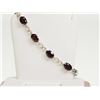 Image 1 : #18-STERLING SILVER GARNET (11CT) BRACELET